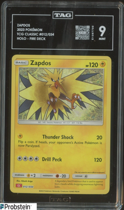 2023 Pokemon TCG Classic #012/034 Zapdos Holo Fire Deck TAG 9 - Image 1