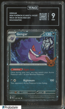 2024 Pokemon Scarlet & Violet Trick or Trade#057/091 Gengar Holographic TAG 9 #2 - Image 1