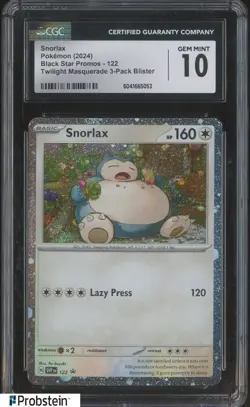 2024 Pokemon Black Star Promos #122 Snorlax Twilight Masquerade CGC 10 - Image 1