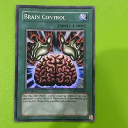 Yugioh Brain Control 1st Ed Tlm Super Rare Lp - Image 1