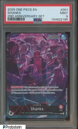2025 One Piece En 2nd Anniversary Set #001 Shanks PSA 9 MINT - Image 1