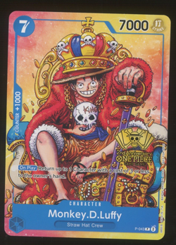 Monkey.D.Luffy (2nd Anniversary Stamped) P-043 One Piece Promo Non Foil - Image 1