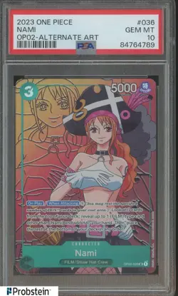 2023 One Piece OP02 Alternate Art #036 Nami PSA 10 GEM MINT - Image 1