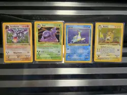 Pokemon Fossil Holo Raichu Aerodactyl Lapras Muk - 4 Card Lot NM/LP+ w/video - Image 1