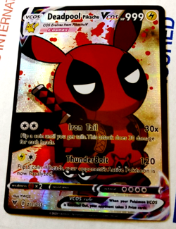 Deadpool Pikachu Cosplay Pokemon Custom Fan Made Art Card - Image 1