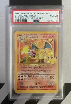 PSA 8 Charizard Celebrations Classic Collection Holo Pokemon Card 4/102 - Image 1