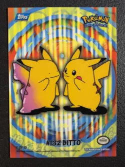 Pokemon Topps 2000 TV Animation Series 2 Stick-Ons #132 Ditto Card 5 of 10 - Image 1