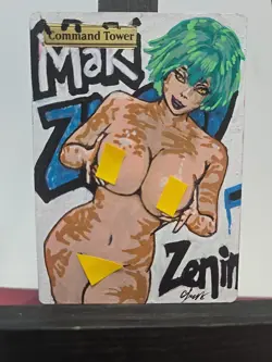 MTG Command Tower Maki Zenin Waifu Alter Hand Painted By BAZAYO 18+ - Image 1