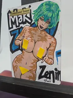 MTG Command Tower Maki Zenin Waifu Alter Hand Painted By BAZAYO 18+ - Image 2
