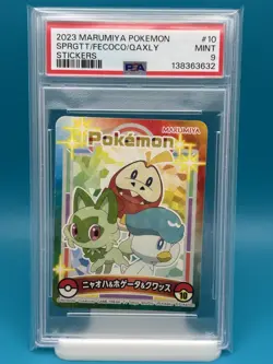 PSA 9 - 2023 MARUMIYA POKEMON STICKERS 10 SPRIGATITO/FUECOCO/QUAXLY - Image 1
