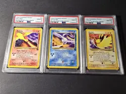 Pokemon Black Star Promo Moltres Articuno Zapdos Aoki Error PSA 10 Sequential - Image 1