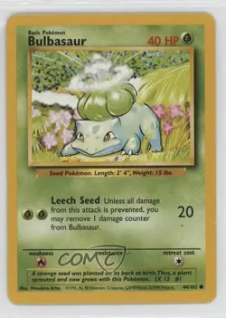 Bulbasaur Pokemon Base Set #44 1999 - Image 1