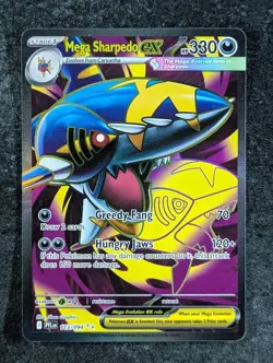 2025 Pokemon MEGA SHARPEDO EX #113/094 Phantasmal Flames Ultra Rare English - Image 1