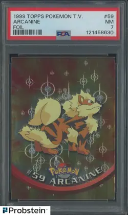 1999 Topps Pokemon TV #59 Arcanine FOIL PSA 7 - Image 1