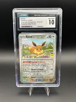 Eevee Pokemon Day Reverse Cosmos Holo Promo 074/131 CGC 10 Gem Mint - Image 1