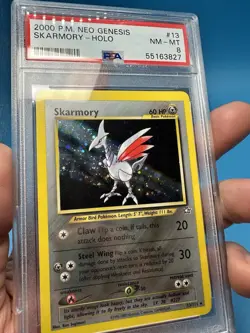 Pokemon 2000 Neo Genesis Skarmory Holo Rare 13/111 💎PSA 8 - Image 3
