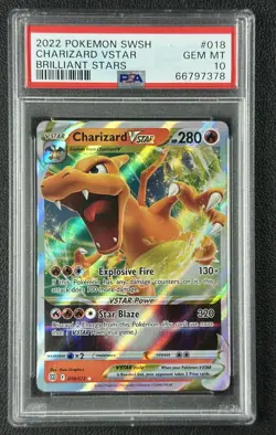 CHARIZARD VSTAR PSA 10 2022 POKEMON SWORD & SHIELD BRILLIANT STARS #018/172 378 - Image 1