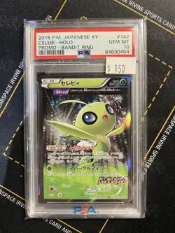 2015 Pokemon Japanese XY Celebi Holo 142/XY-P Promo Bandit Ring PSA 10 - Image 1