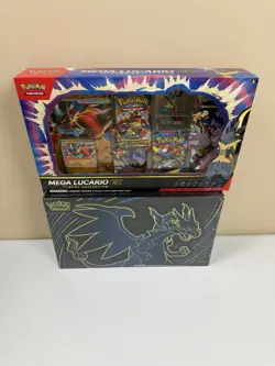 Pokemon Mega Charizard X ex (UPC) + Mega Lucario Premium Collection - New/Sealed - Image 1