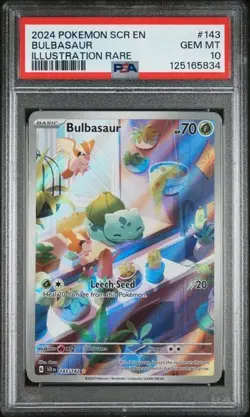 Pokemon Bulbasaur 2024 Stellar Crown #143 Illustration Rare PSA 10 - Image 1