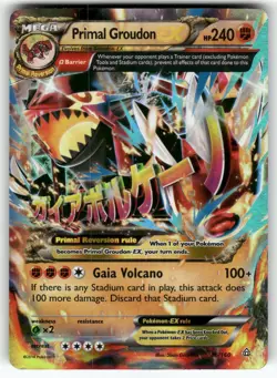 Primal Groudon EX (Omega) XY - Primal Clash Ultra Rare Pokemon Heavily played - Image 1