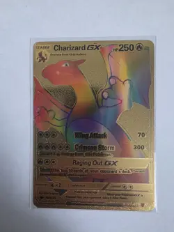 Pokemon Charizard GX HP250 Gold Foil Fan Art 150/147🔥 MINT - Image 1