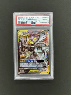 POKEMON SM BLACK STAR PROMO SM168 FULL ART/PIKACHU & ZEKROM GX TAG TEAM - PSA 10 - Image 1