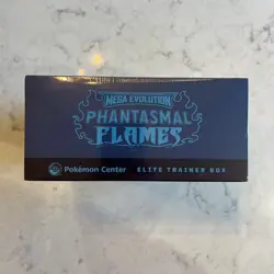 Phantasmal Flames Pokemon Center Exclusive Elite Trainer Box ETB Sealed in hand - Image 3