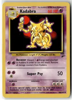 Kadabra ⭐ 46/130 Uncommon Base Set 2 2000 Pokemon NM - Image 1