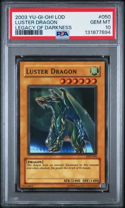 2003 Yu-Gi-Oh! Luster Dragon Legacy of Darkness LOD Unlimited Super Rare PSA 10 - Image 1