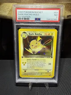 Pokemon 1st Edition Dark Raichu Holo TCG Card 83/82 Secret Rare PSA 7 - Image 1
