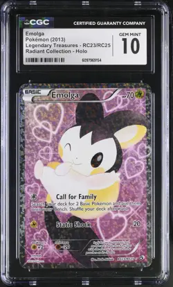 CGC 10 Emolga Legendary Treasures RC23/RC25 Radiant (Collection) Pokemon Card - Image 1