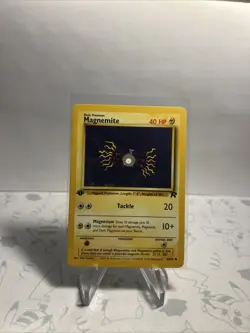 1st Edition Vintage Pokemon Card Magnemite Common Team Rocket 60/82 MP - Image 1