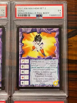 Dragonball Z Ani Mayhem Card Lot 1997 Saiyan Goku Lot PSA SLABS Rare Set DBZ - Image 3