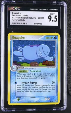 CGC 9.5 Quagsire EX Team Rocket Returns 26/109 Reverse Holo STAMPED Pokemon Card - Image 1