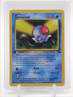 TENTACOOL 1999 POKEMON ORIGINAL FOSSIL 1ST EDITION COMMON 56/62 Q3423 - Image 1