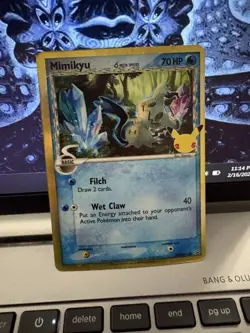 Pokemon TCG Celebrations Mimikyu Delta Species SWSH136 Black Star Promo NM - Image 1