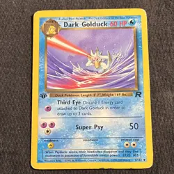 Dark Golduck 37/82 Team Rocket 1st Edition Rare 60 HP 2000 Wizards Pokemon TCG - Image 1