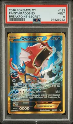 Pokemon Gyarados EX TCG 123/122 XY Breakpoint 2016 Secret Holo Rare Card PSA 9 - Image 1