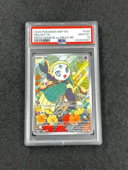 2025 POKEMON MEP MEGA DIANCIE EX MEGA BATTLE DECK MELOETTA PSA 10 - Image 1