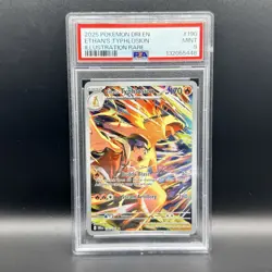 2025 POKEMON DRI EN-DESTINED RIVALS ILLUSTRATION RARE ETHAN'S TYPHLOSION PSA 9 - Image 1