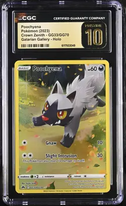 Pokemon 2023 Poochyena GG-Holo Crown Zenith GG33/GG70 CGC PRISTINE 10 - Image 1