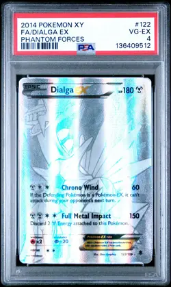 2014 POKEMON XY PHANTOM FORCES #122 FULL ART/DIALGA EX PSA 4 - Image 1