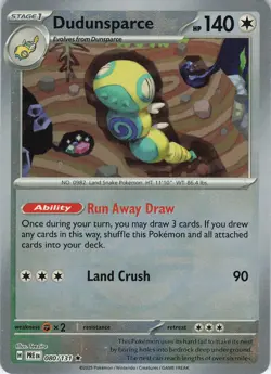 Dudunsparce 080/131 Poke Ball Pattern Holo SV: Prismatic Evolutions NM Pokemon - Image 1