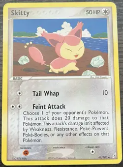 Skitty 41/100 Pokemon TCG EX Crystal Guardians Uncommon Lightly Played LP - Image 1