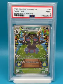 PSA 9 - 2025 POKEMON WHT EN-WHITE FLARE 147 ZWEILOUS ILLUSTRATION RARE - Image 1