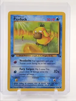PSYDUCK 1999 POKEMON ORIGINAL FOSSIL 1ST EDITION COMMON 53/62 Q3423 - Image 1