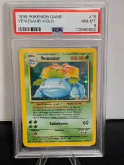 Pokemon Venusaur 15/102 Base Set Holo PSA 8 NM-Mint - Image 1