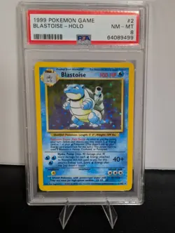 Pokemon Blastoise 002/102 Base Set Holo PSA 8 NM Mint - Image 1