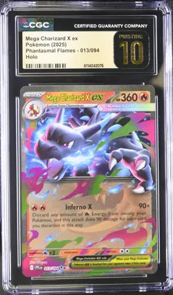 Pokemon 2025 Mega Charizard X ex Holo Phantasmal Flames #013 CGC PRISTINE 10 - Image 1